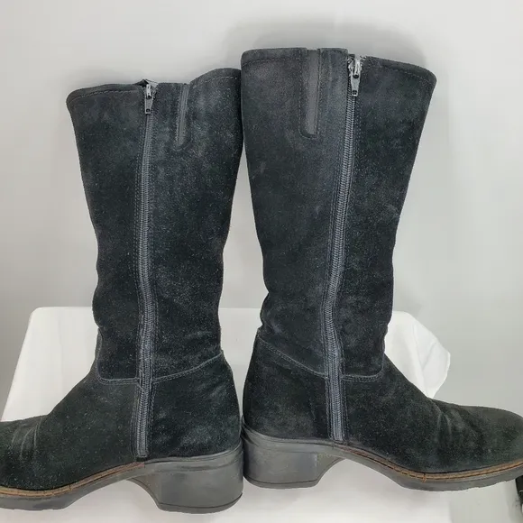 Aquatalia black suede riding boots 7.5