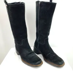 Aquatalia black suede riding boots 7.5