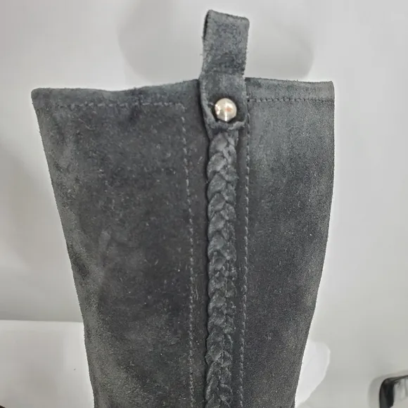 Aquatalia black suede riding boots 7.5