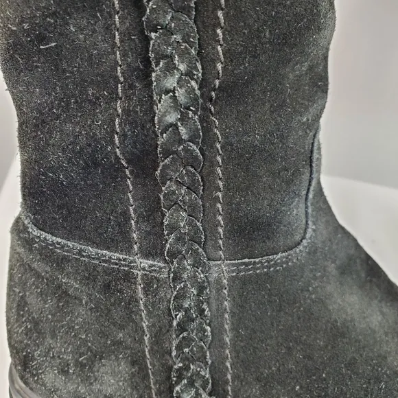 Aquatalia black suede riding boots 7.5