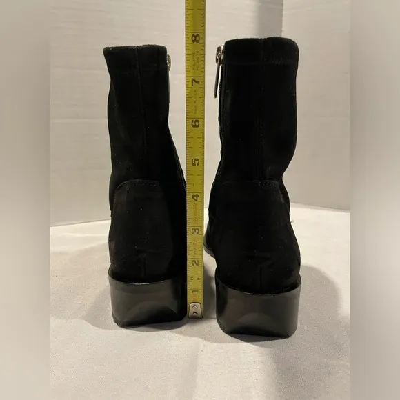 AQUATALIA Fallen Stretch Suede Black Zip Up Ankle Boots Women’s Size 7