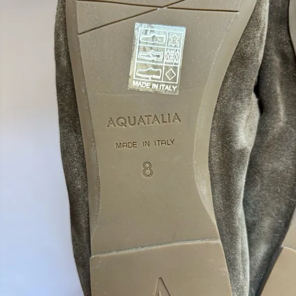 Aquatalia JOURNEE TASSEL LEATHER LOAFERS IN TAUPE Sz 8