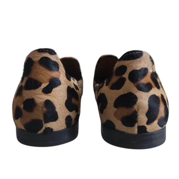Aquatalia Leopard Print Calf Hair Slip-on Loafers