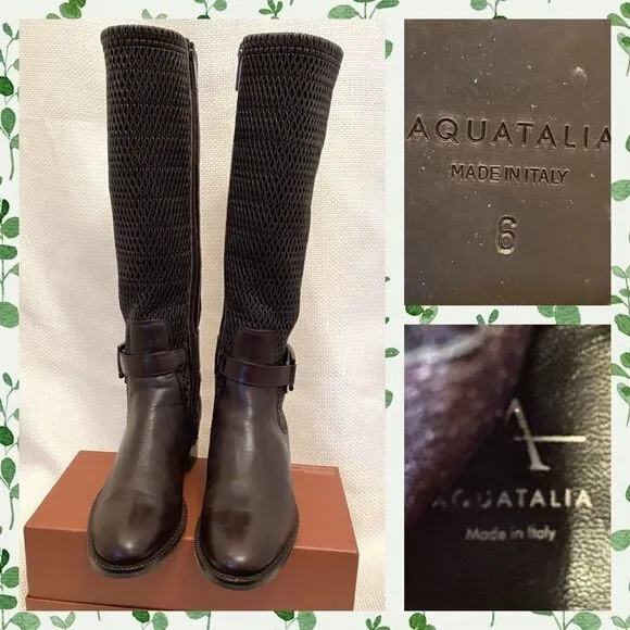 Aquatalia RARE stretch leather riding boots size 6