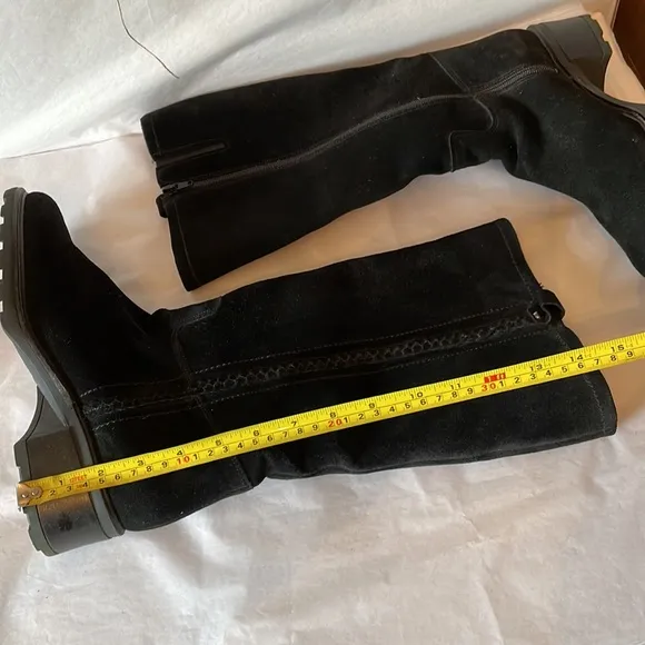 Aquatalia tall black suede like  boots size 10