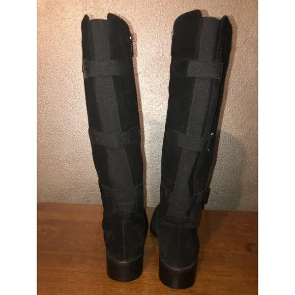 Aquatalia Unicorn Preppy Academia Edgy Goth Black Suede Water-Resistant Boots