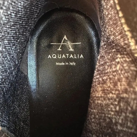 Aquatalia Vanie Taupe Weatherproof Suede Heeled Ankle Boots