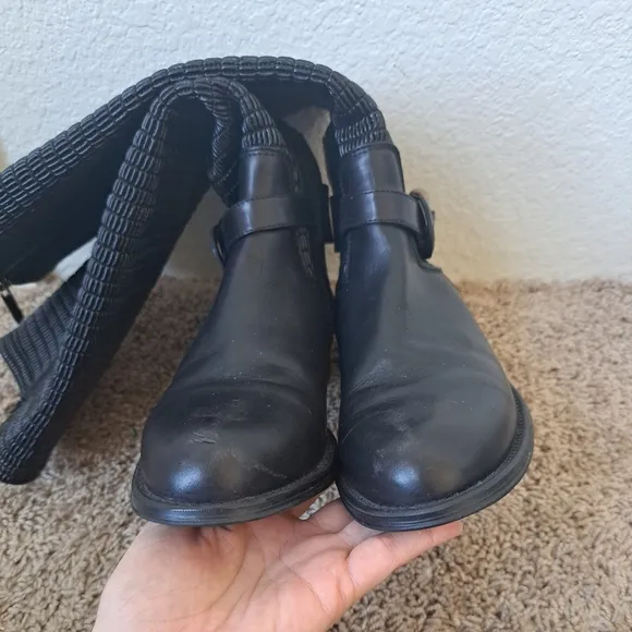Aquatalia Womans Italian Leather Tall Riding Boots Size 7