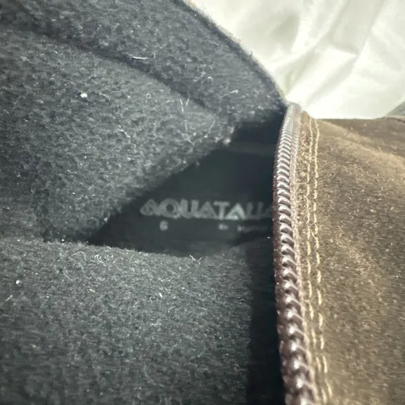 Aquatalia Women's Riding Boots Sz 6 Side Zipper Brown Suede