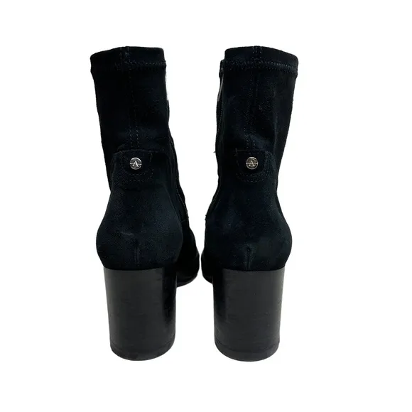 Aquatalia Women's US 9 Idalia Stretch Suede Boots in Black Made in Italy