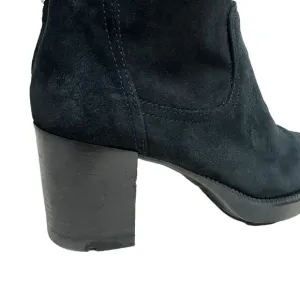 Aquatalia Women's US 9 Idalia Stretch Suede Boots in Black Made in Italy