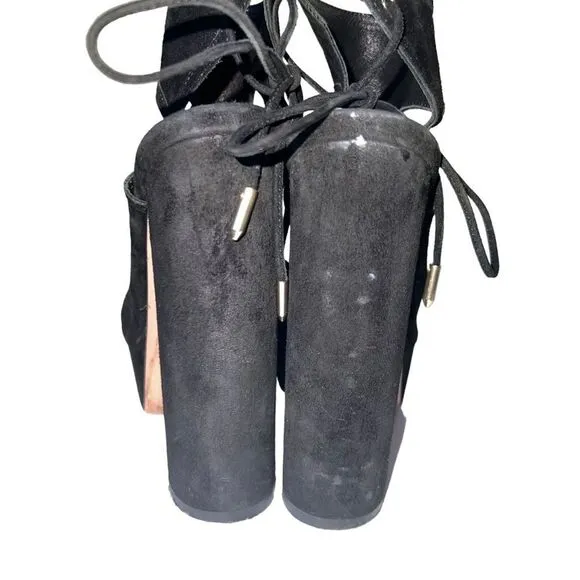Aquazzura Firenze Strappy Tie Back Platform Block Heeled Sandals Size 36