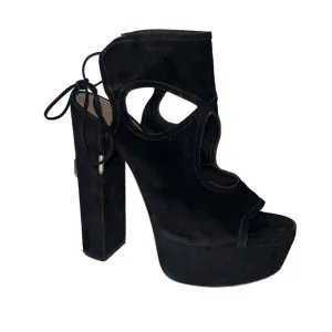 Aquazzura Firenze Strappy Tie Back Platform Block Heeled Sandals Size 36