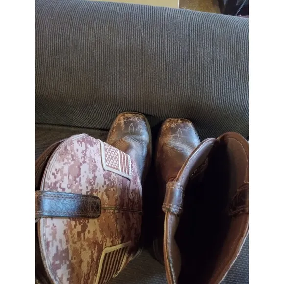 ARIAT 10019959 Patriot USA Flag Western Boots Men's 10.5 EE Desert Camo Steeltoe