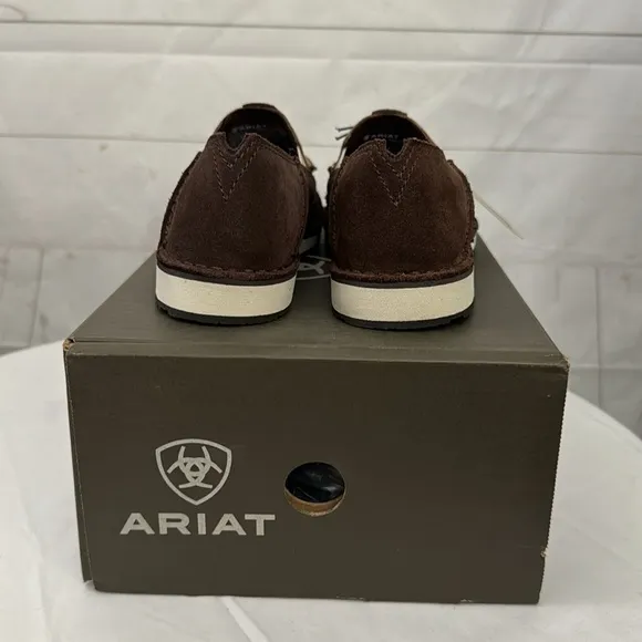 Ariat 6.5B Cruiser Loafers in Azteca Suede Metallic Copper Floral Slip-On Shoe