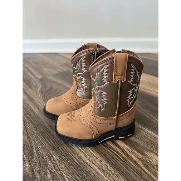 Ariat Cowboy Boots Little Stompers Boys Size 5c Brown