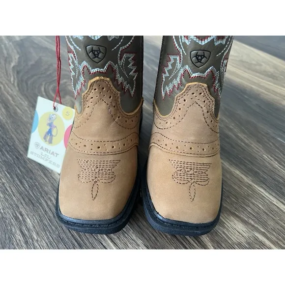 Ariat Cowboy Boots Little Stompers Boys Size 5c Brown