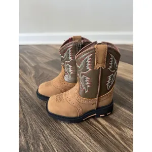 Ariat Cowboy Boots Little Stompers Boys Size 5c Brown