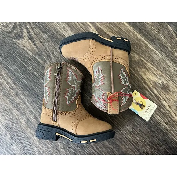 Ariat Cowboy Boots Little Stompers Boys Size 5c Brown
