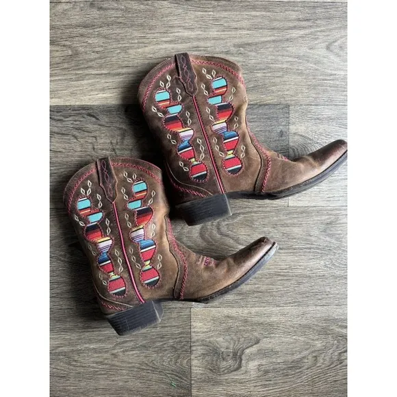 ARIAT Desert Diva Distressed Brown Leather Western Boot 10023077 Youth 6