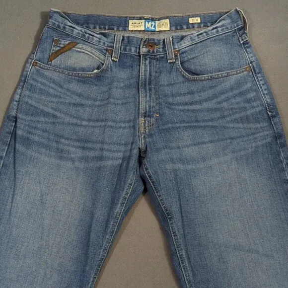 Ariat Jeans Men's 32x36 Blue M2 Relaxed Stretch Legacy Boot Cut Western Denim