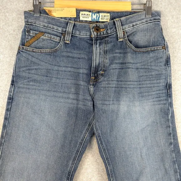 Ariat M7 Slim Fit Boot Cut Jeans Stretch Denim Blue Size 32x34 (Fits 32x33)