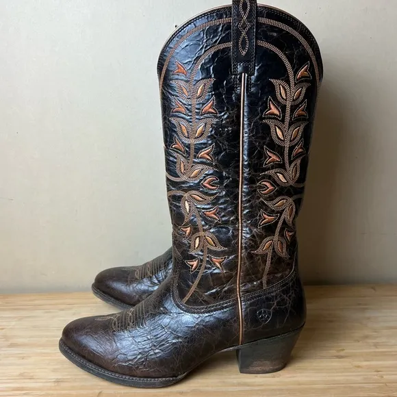 Ariat Men’s Dark Brown Desert Holly Cowboy Boots Size 11B