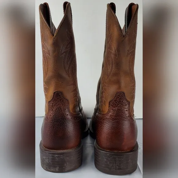 Ariat Mens Sport Wide Boots Leather Square Toe Western Cowboy - Size 8 EE - EUC