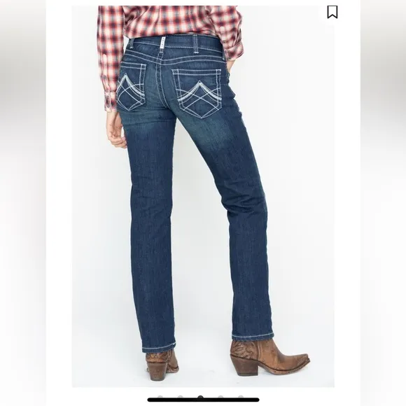Ariat REAL Denim 10017216 Ocean Straight Leg Riding Jeans Size 30 Regular