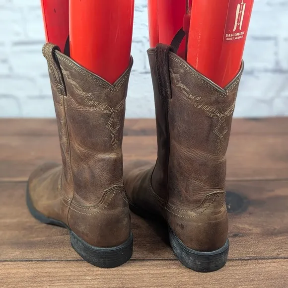 Ariat Roper Western Boots Brown Leather Pull On Round Toe Cowboy Mens Size 8.5B