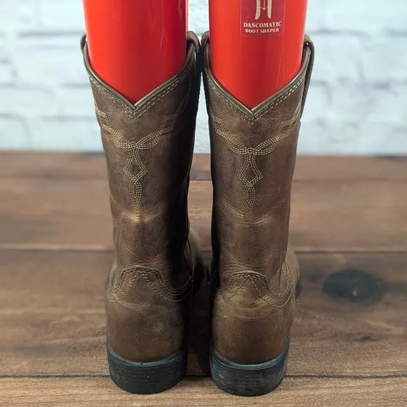 Ariat Roper Western Boots Brown Leather Pull On Round Toe Cowboy Mens Size 8.5B