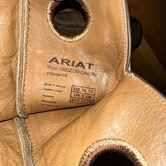 Ariat Western BOOTS 10.5 D Men's Cowboy Heritage Roughstock Earth 10002230