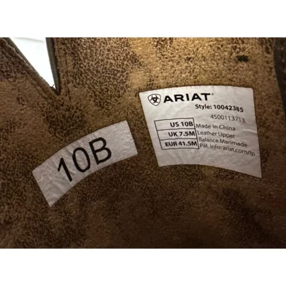 ARIAT Womens Hybrid Rancher Stretchfit Leather Boots SQ Toe Embroidery Size 10B