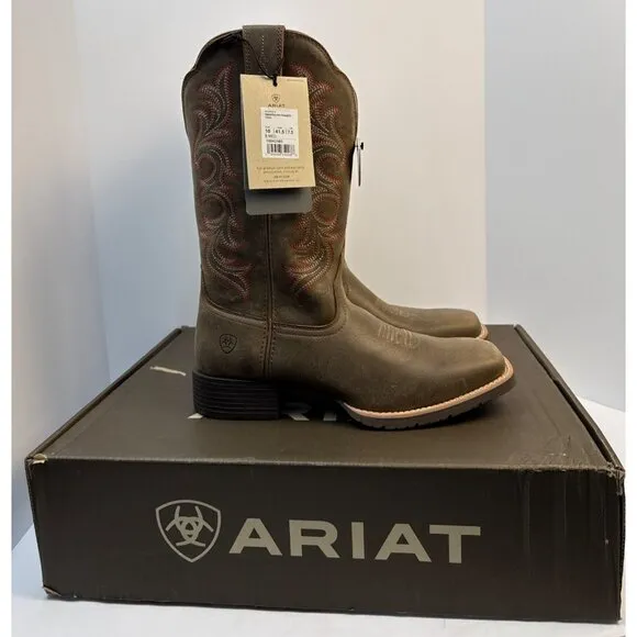 ARIAT Womens Hybrid Rancher Stretchfit Leather Boots SQ Toe Embroidery Size 10B