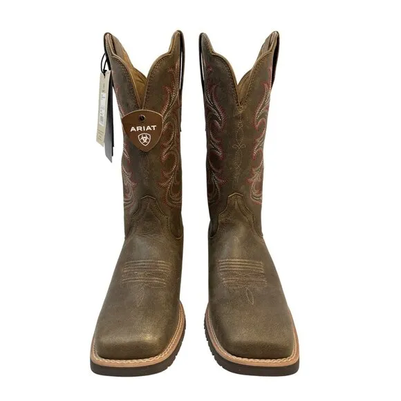 ARIAT Womens Hybrid Rancher Stretchfit Leather Boots SQ Toe Embroidery Size 10B