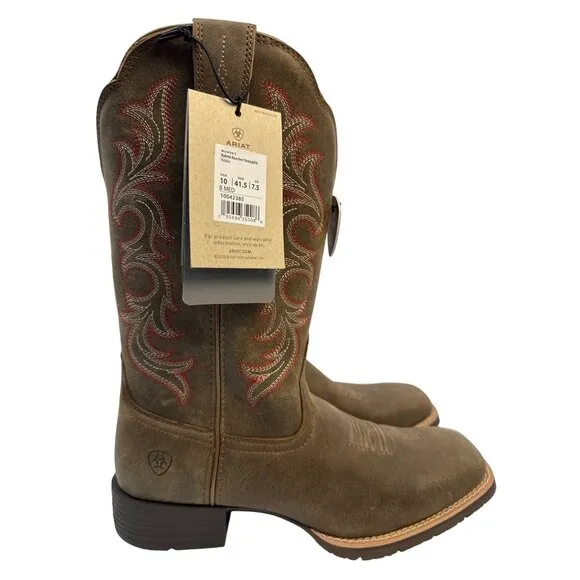ARIAT Womens Hybrid Rancher Stretchfit Leather Boots SQ Toe Embroidery Size 10B