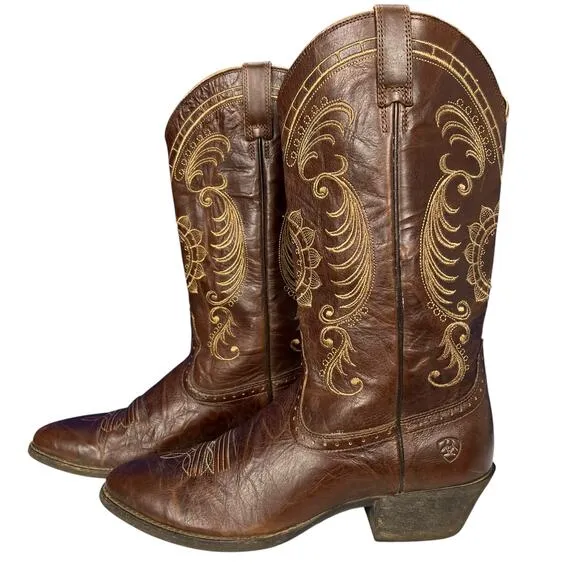 Ariat Women's Magnolia Sunflower Stitch Western Cowboy Boots Size 10