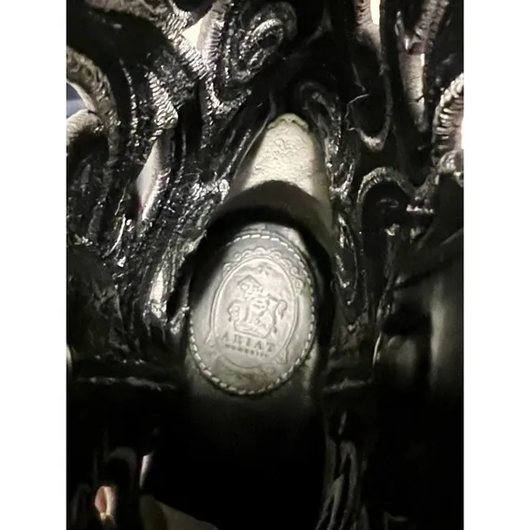 Ariat Women's Paloma Black Leather Western Cowgirl Boots Size 6.5 B Snip Toe