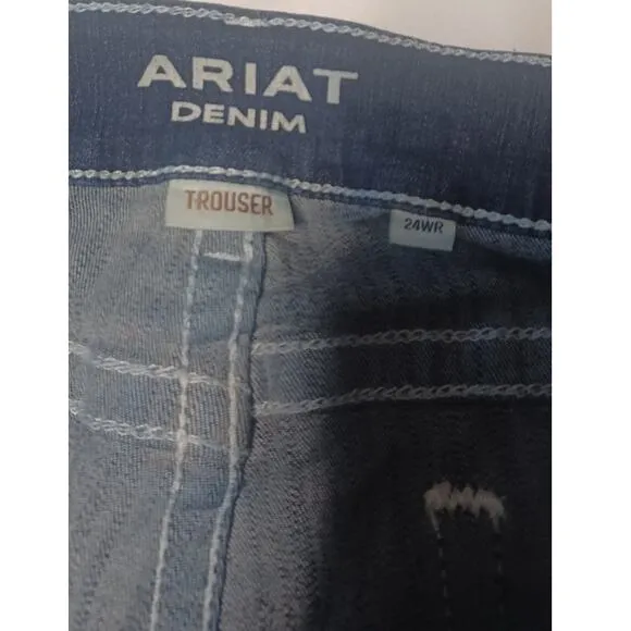 Ariat Women's Trouser Mid Rise Stretch Entwined Wide Leg Jean Size 24WR