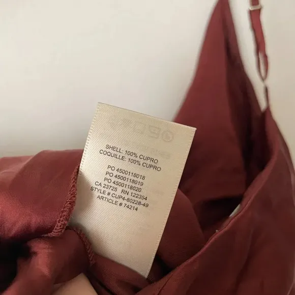 Aritzia Wilfred Only Ruched Slip Satin Dress Burgundy Maroon Size XS