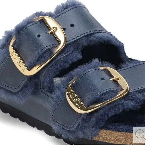 Arizona Big Buckle ShearlingOiled Leather - Midnight Blue women Sz 40 US 9-9.5