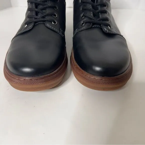 Arkbird Men's Casual Mid Top Black Leather Oxford Lace Up Sneaker Boots Size 10