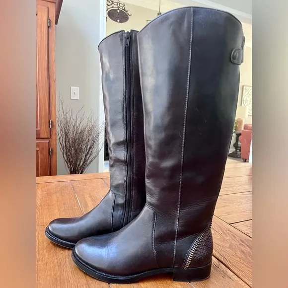 Arturo Chiang Brown Leather Riding Boots 8.5