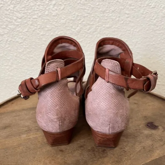 A.S.98 Mauve Brown Leather Strappy Sandals Women's Size 38 US 7.5-8