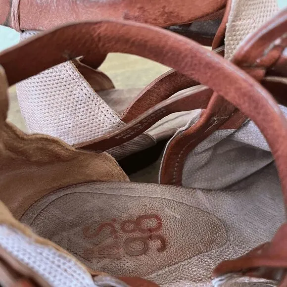 A.S.98 Mauve Brown Leather Strappy Sandals Women's Size 38 US 7.5-8