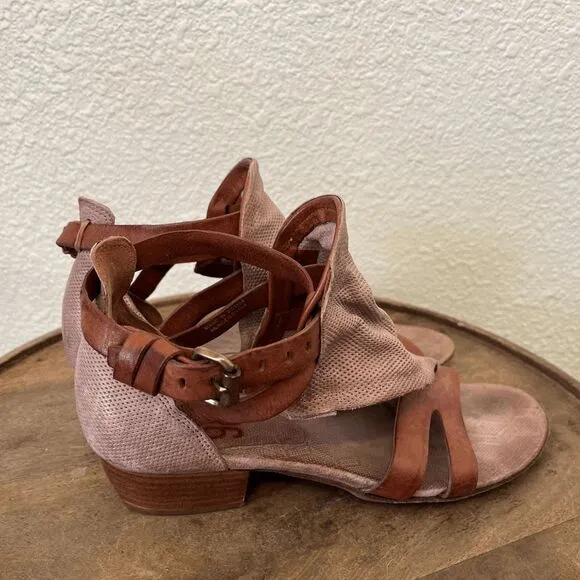 A.S.98 Mauve Brown Leather Strappy Sandals Women's Size 38 US 7.5-8
