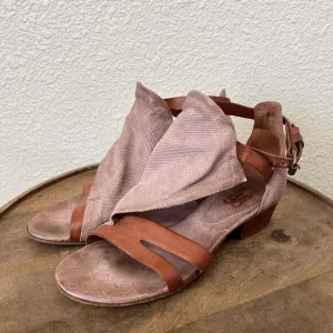 A.S.98 Mauve Brown Leather Strappy Sandals Women's Size 38 US 7.5-8