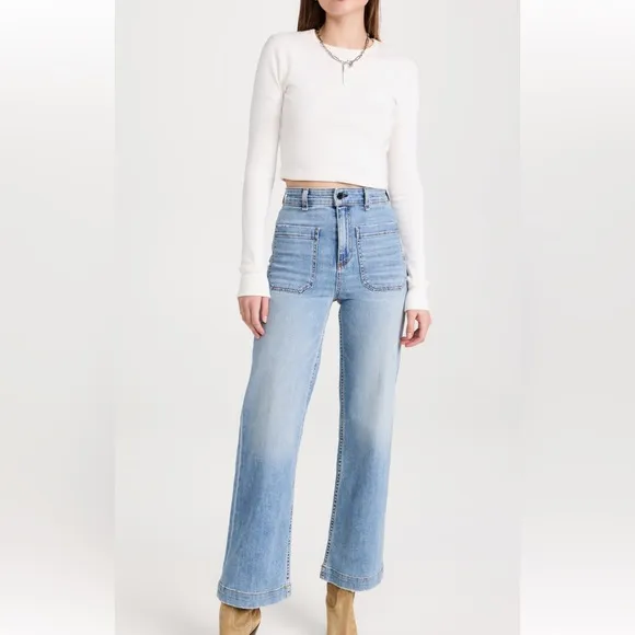 ASK NY cropped jeans in color called “Water Street”