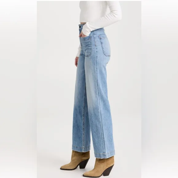 ASK NY cropped jeans in color called “Water Street”