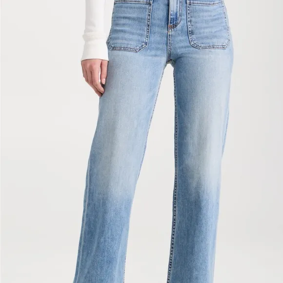 ASK NY cropped jeans in color called “Water Street”